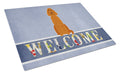 Irish Setter Welcome Cutting Board Tempered Glass Kitchen Cutting Surface, Heat Resistant Chopping, Non-Slip Feet, Food Prep & Serving