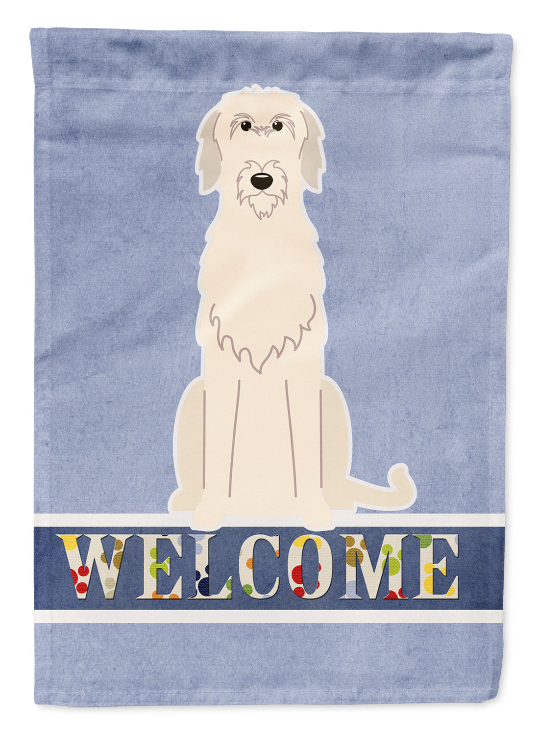 Irish Wolfhound Welcome House Flag 28x40 Porch Sleeve Pole Decorative Outside Yard Banner Artwork Wall Hanging, Polyester