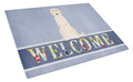 Irish Wolfhound Welcome Cutting Board Tempered Glass Kitchen Cutting Surface, Heat Resistant Chopping, Non-Slip Feet, Food Prep & Serving