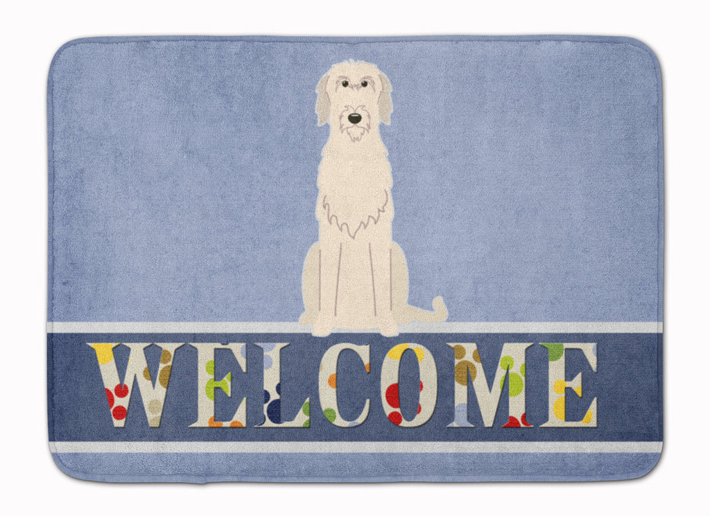 Irish Wolfhound Welcome Memory Foam Kitchen Mat Machine Washable Anti-Fatigue Cushion Comfort Bath or Kitchen Rug