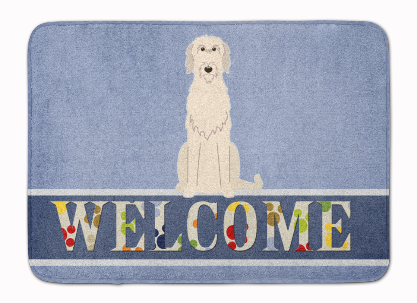 Irish Wolfhound Welcome Memory Foam Kitchen Mat Machine Washable Anti-Fatigue Cushion Comfort Bath or Kitchen Rug