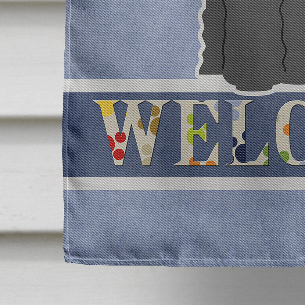 Giant Schnauzer Welcome House Flag 28x40 Porch Sleeve Pole Decorative Outside Yard Banner Artwork Wall Hanging, Polyester