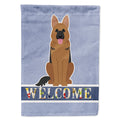 German Shepherd Welcome House Flag 28x40 Porch Sleeve Pole Decorative Outside Yard Banner Artwork Wall Hanging, Polyester