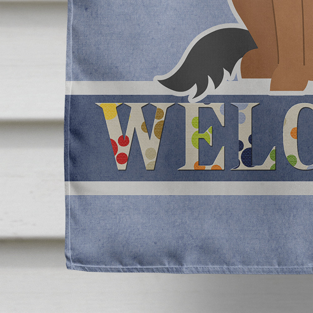 German Shepherd Welcome House Flag 28x40 Porch Sleeve Pole Decorative Outside Yard Banner Artwork Wall Hanging, Polyester