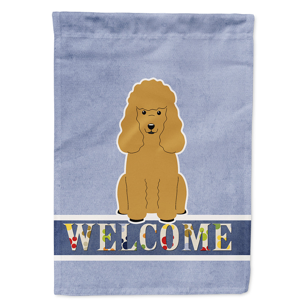 Poodle Tan Welcome House Flag 28x40 Porch Sleeve Pole Decorative Outside Yard Banner Artwork Wall Hanging, Polyester