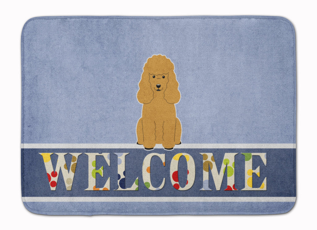 Poodle Tan Welcome Memory Foam Kitchen Mat Machine Washable Anti-Fatigue Cushion Comfort Bath or Kitchen Rug