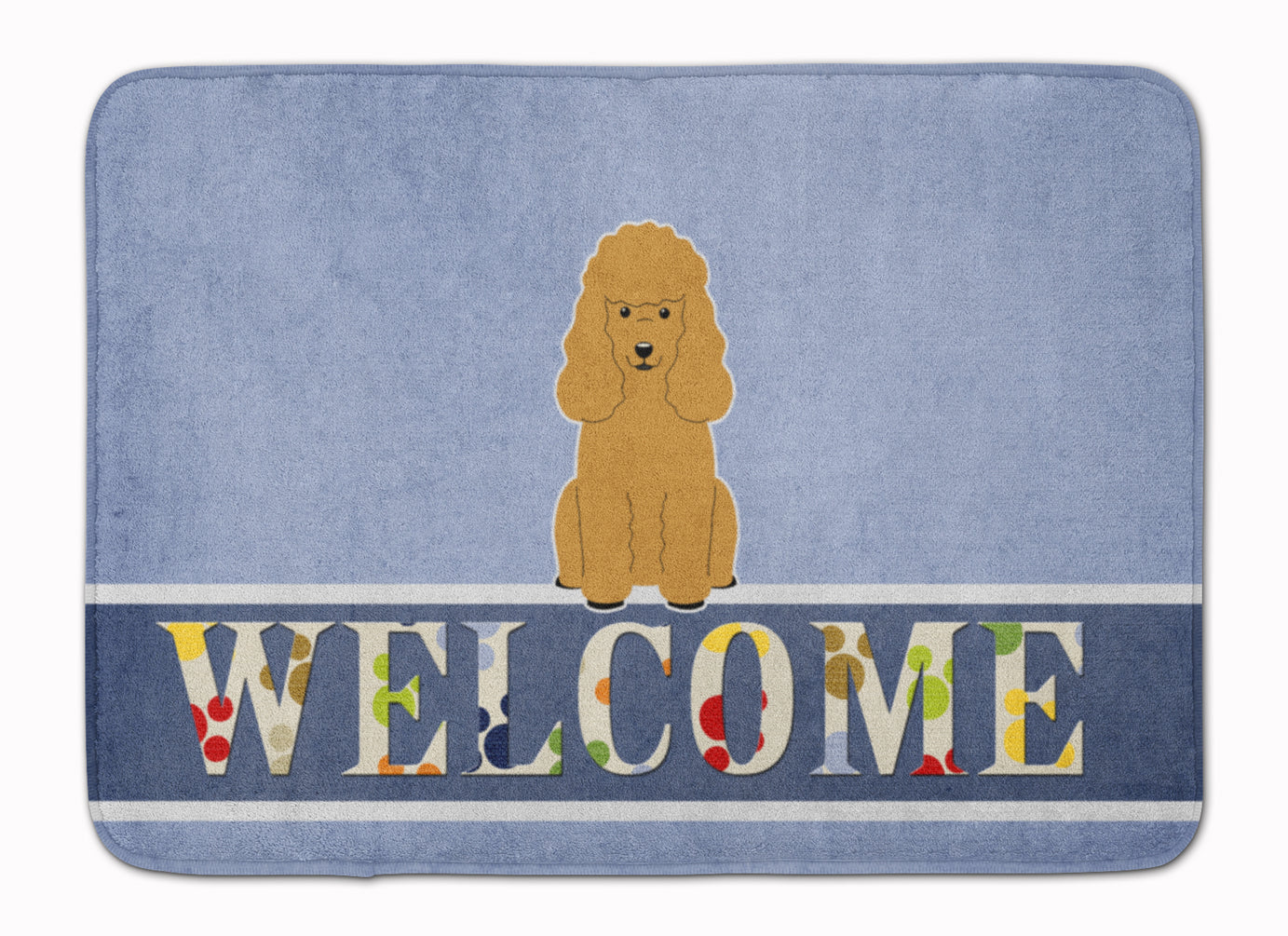 Poodle Tan Welcome Memory Foam Kitchen Mat Machine Washable Anti-Fatigue Cushion Comfort Bath or Kitchen Rug