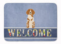 Brittany Spaniel Welcome Memory Foam Kitchen Mat Machine Washable Anti-Fatigue Cushion Comfort Bath or Kitchen Rug