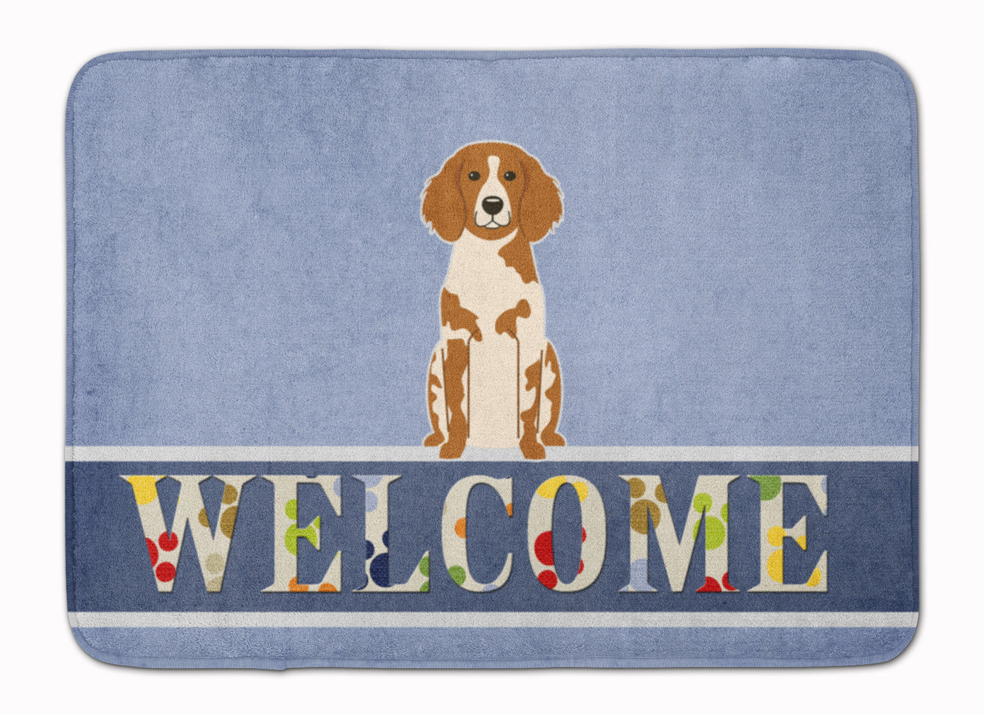 Brittany Spaniel Welcome Memory Foam Kitchen Mat Machine Washable Anti-Fatigue Cushion Comfort Bath or Kitchen Rug