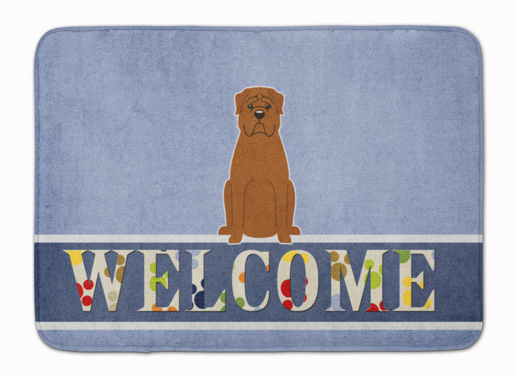 Dogue de Bourdeaux Welcome Memory Foam Kitchen Mat Machine Washable Anti-Fatigue Cushion Comfort Bath or Kitchen Rug