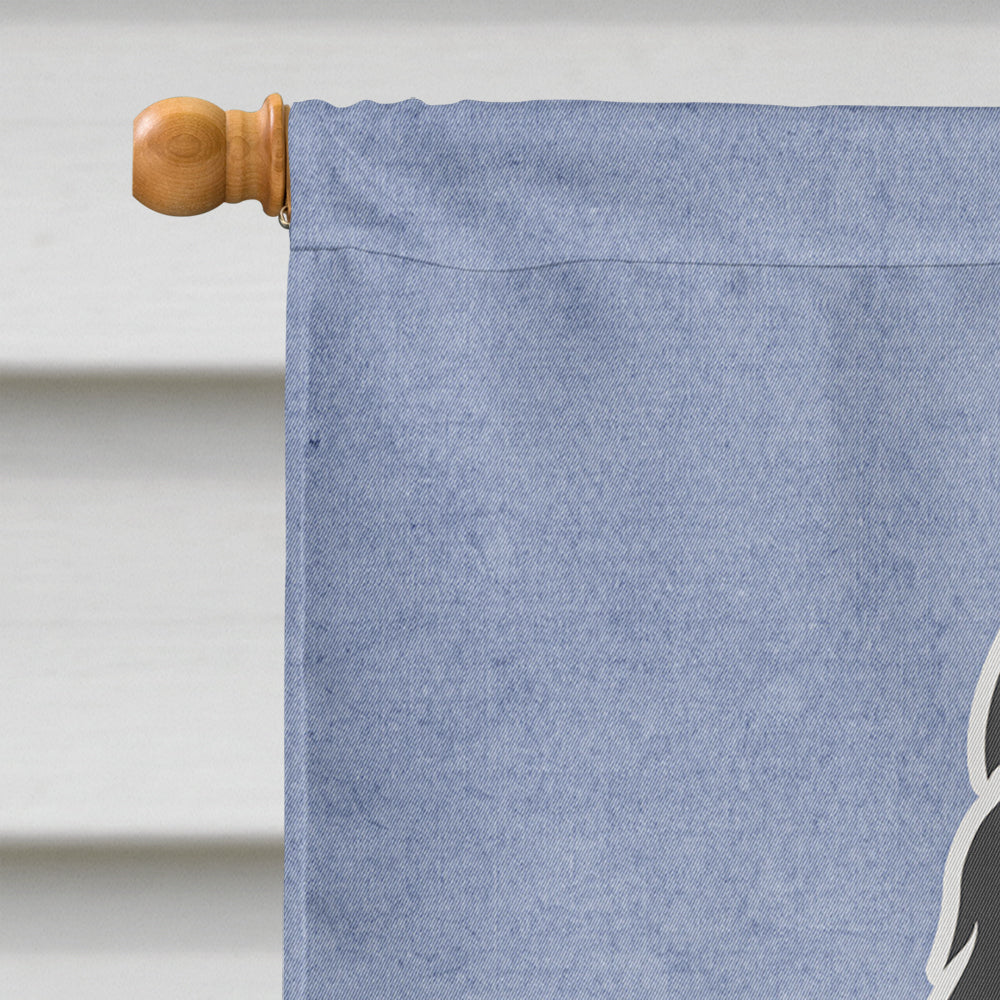 Bouvier des Flandres Welcome House Flag 28x40 Porch Sleeve Pole Decorative Outside Yard Banner Artwork Wall Hanging, Polyester