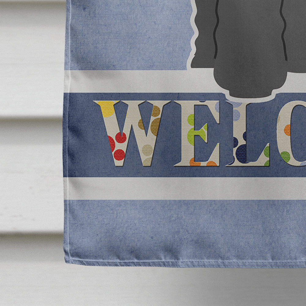 Bouvier des Flandres Welcome House Flag 28x40 Porch Sleeve Pole Decorative Outside Yard Banner Artwork Wall Hanging, Polyester