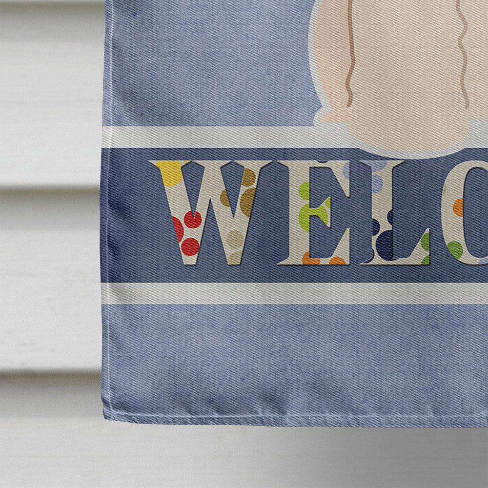 Bichon Frise Welcome House Flag 28x40 Porch Sleeve Pole Decorative Outside Yard Banner Artwork Wall Hanging, Polyester