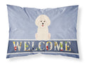 Bichon Frise Welcome Standard Pillowcase Lightweight Super Soft Easy Care Decorative Artwork Pillowcase, Standard