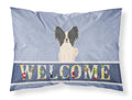 Papillon Black White Welcome Standard Pillowcase Lightweight Super Soft Easy Care Decorative Artwork Pillowcase, Standard