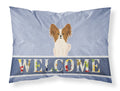 Papillon Red White Welcome Standard Pillowcase Lightweight Super Soft Easy Care Decorative Artwork Pillowcase, Standard