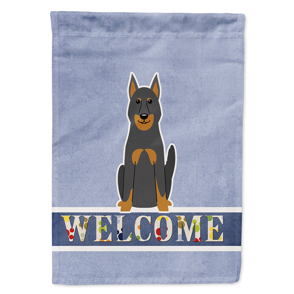 Beauce Shepherd Dog Welcome House Flag 28x40 Porch Sleeve Pole Decorative Outside Yard Banner Artwork Wall Hanging, Polyester