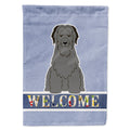 Briard Black Welcome House Flag 28x40 Porch Sleeve Pole Decorative Outside Yard Banner Artwork Wall Hanging, Polyester