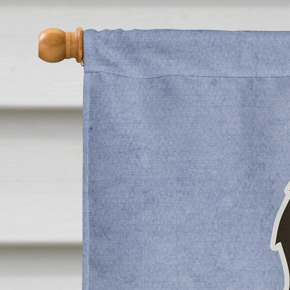 Briard Black Welcome House Flag 28x40 Porch Sleeve Pole Decorative Outside Yard Banner Artwork Wall Hanging, Polyester