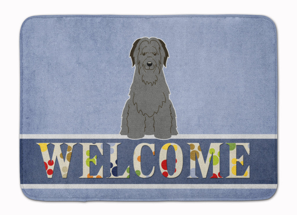 Briard Black Welcome Memory Foam Kitchen Mat Machine Washable Anti-Fatigue Cushion Comfort Bath or Kitchen Rug