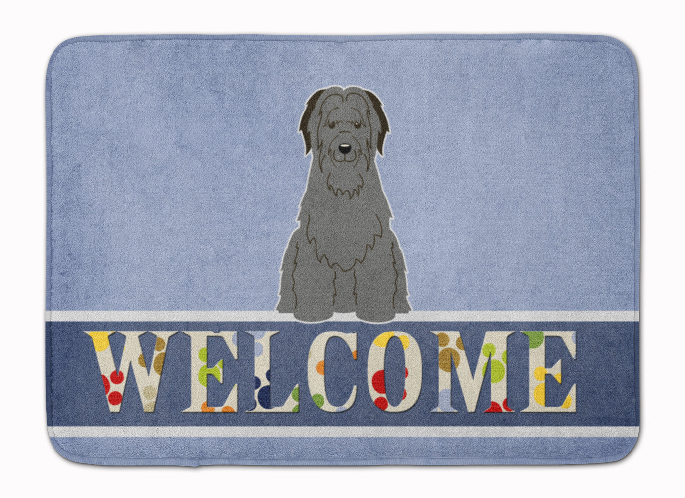 Briard Black Welcome Memory Foam Kitchen Mat Machine Washable Anti-Fatigue Cushion Comfort Bath or Kitchen Rug