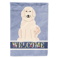 Great Pyrenese Welcome House Flag 28x40 Porch Sleeve Pole Decorative Outside Yard Banner Artwork Wall Hanging, Polyester