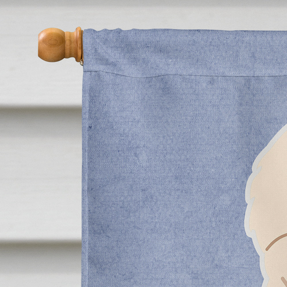 Great Pyrenese Welcome House Flag 28x40 Porch Sleeve Pole Decorative Outside Yard Banner Artwork Wall Hanging, Polyester