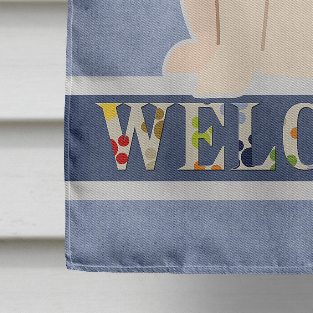Great Pyrenese Welcome House Flag 28x40 Porch Sleeve Pole Decorative Outside Yard Banner Artwork Wall Hanging, Polyester