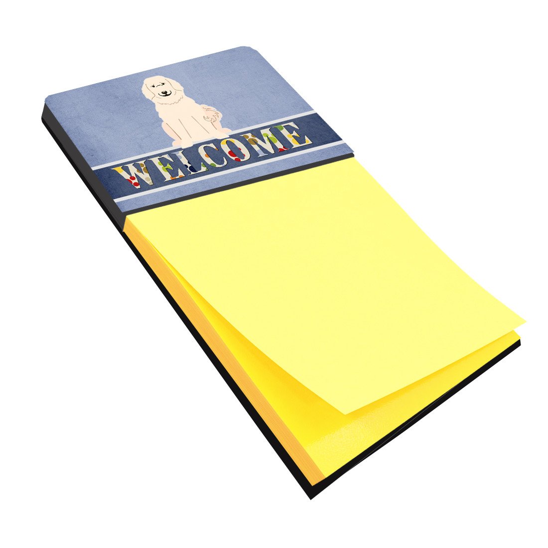 Great Pyrenese Welcome Watercolor Sticky Note Holder Refillable Dispenser Desk Accessory 3x3 Pad Gift
