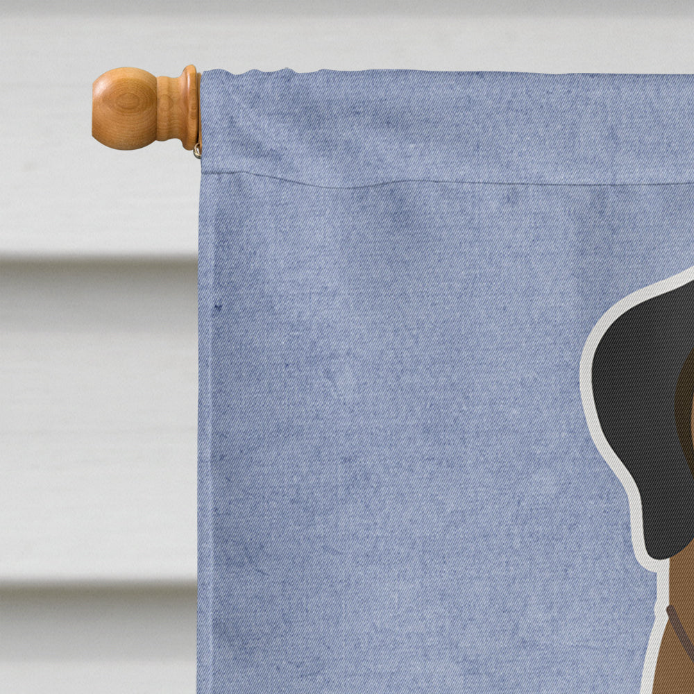 Bullmastiff Welcome House Flag 28x40 Porch Sleeve Pole Decorative Outside Yard Banner Artwork Wall Hanging, Polyester