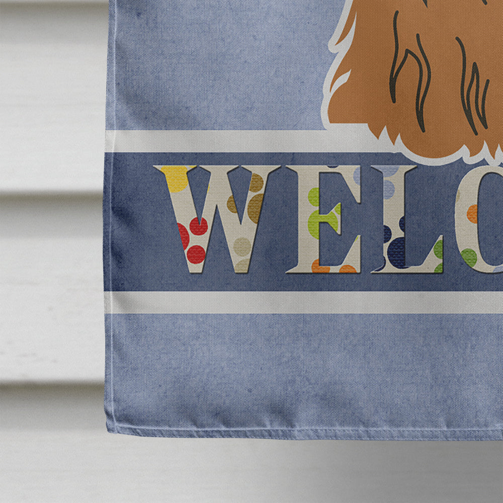 Shih Tzu Silver Chocolate Welcome House Flag 28x40 Porch Sleeve Pole Decorative Outside Yard Banner Artwork Wall Hanging, Polyester