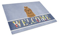 Shih Tzu Silver Chocolate Welcome Cutting Board Tempered Glass Kitchen Cutting Surface, Heat Resistant Chopping, Non-Slip Feet, Food Prep & Serving