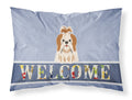 Shih Tzu Red White Welcome Standard Pillowcase Lightweight Super Soft Easy Care Decorative Artwork Pillowcase, Standard