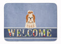 Shih Tzu Red White Welcome Memory Foam Kitchen Mat Machine Washable Anti-Fatigue Cushion Comfort Bath or Kitchen Rug