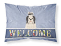 Shih Tzu Black White Welcome Standard Pillowcase Lightweight Super Soft Easy Care Decorative Artwork Pillowcase, Standard