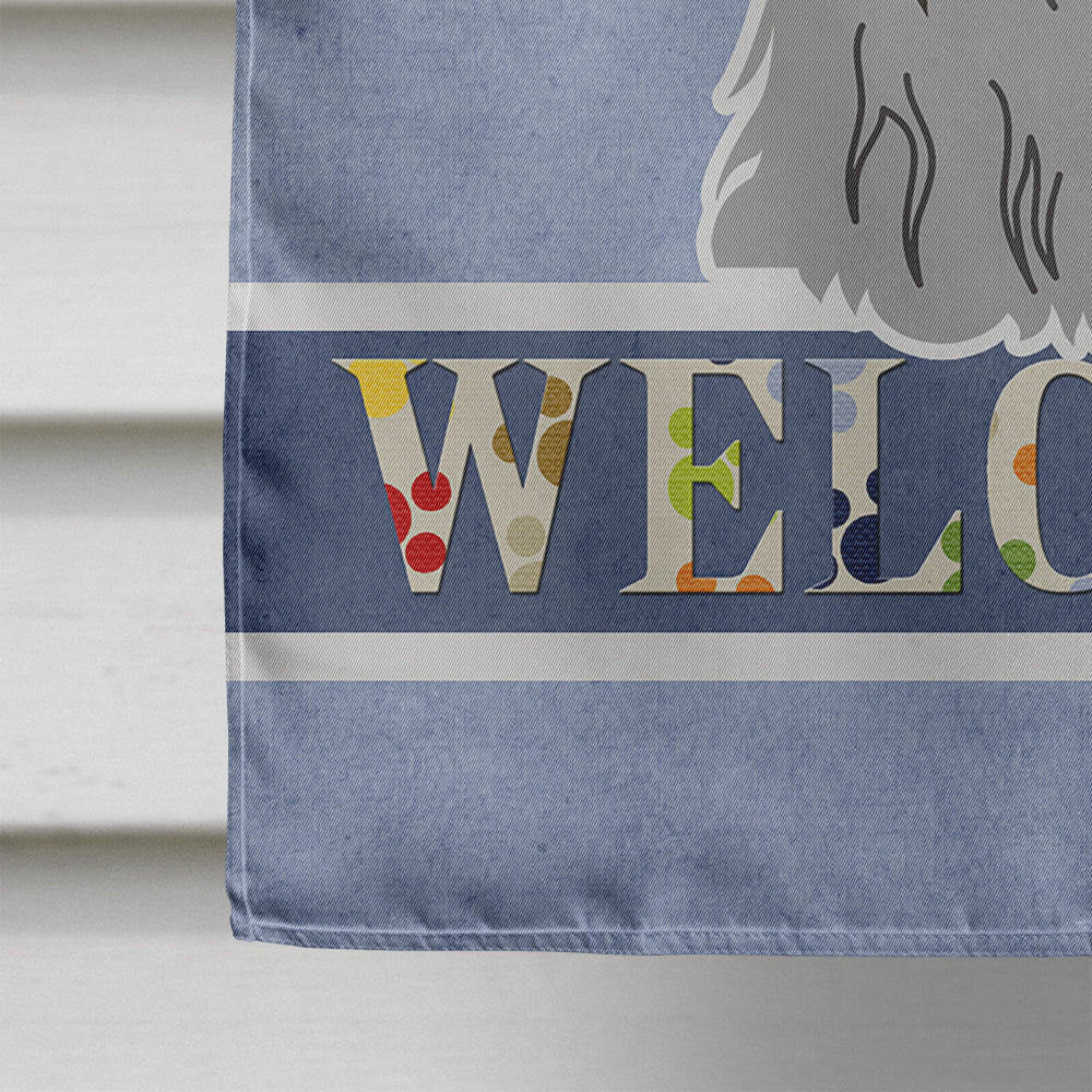 Shih Tzu Black Silver Welcome House Flag 28x40 Porch Sleeve Pole Decorative Outside Yard Banner Artwork Wall Hanging, Polyester