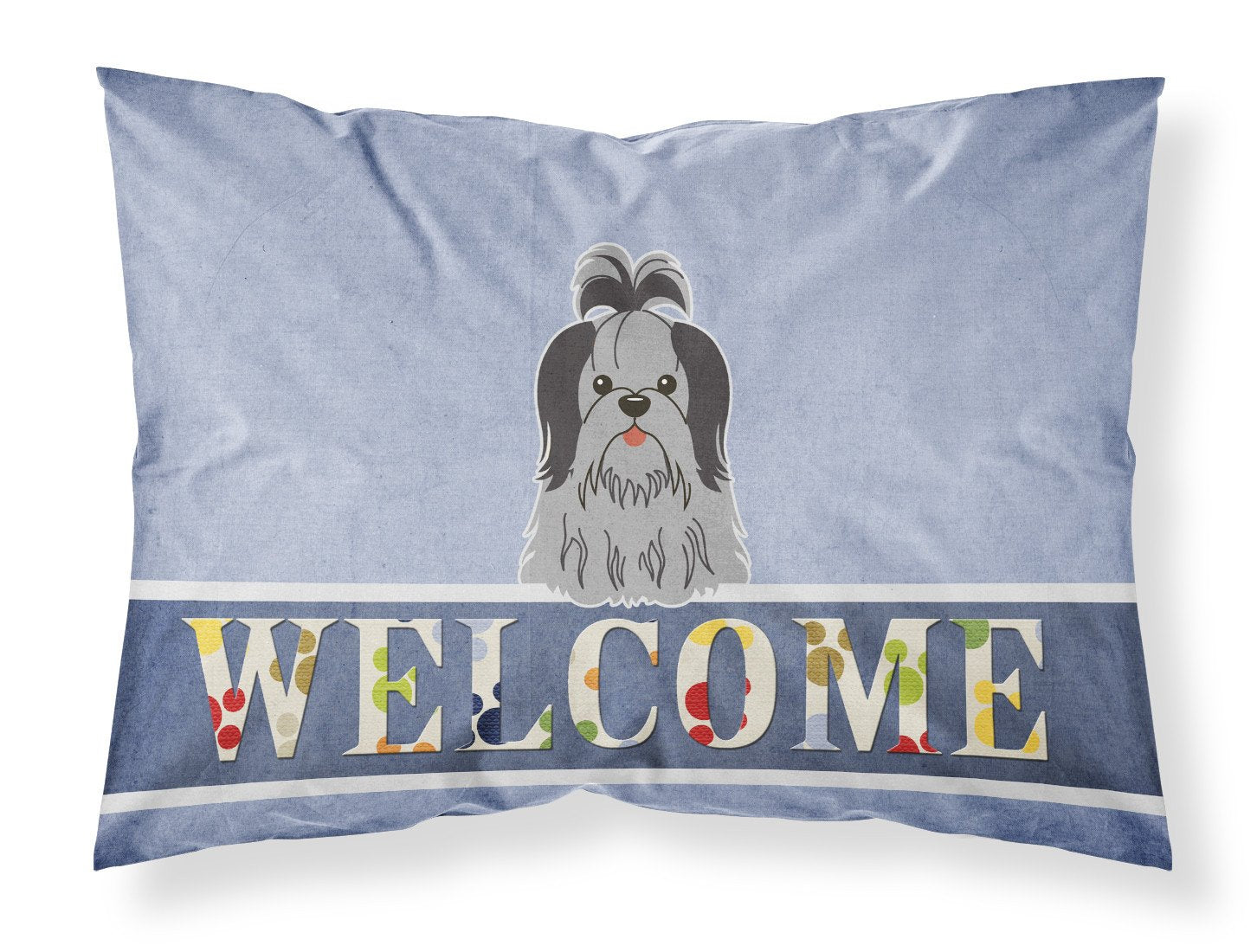 Shih Tzu Black Silver Welcome Standard Pillowcase Lightweight Super Soft Easy Care Decorative Artwork Pillowcase, Standard