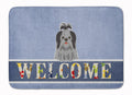 Shih Tzu Black Silver Welcome Memory Foam Kitchen Mat Machine Washable Anti-Fatigue Cushion Comfort Bath or Kitchen Rug