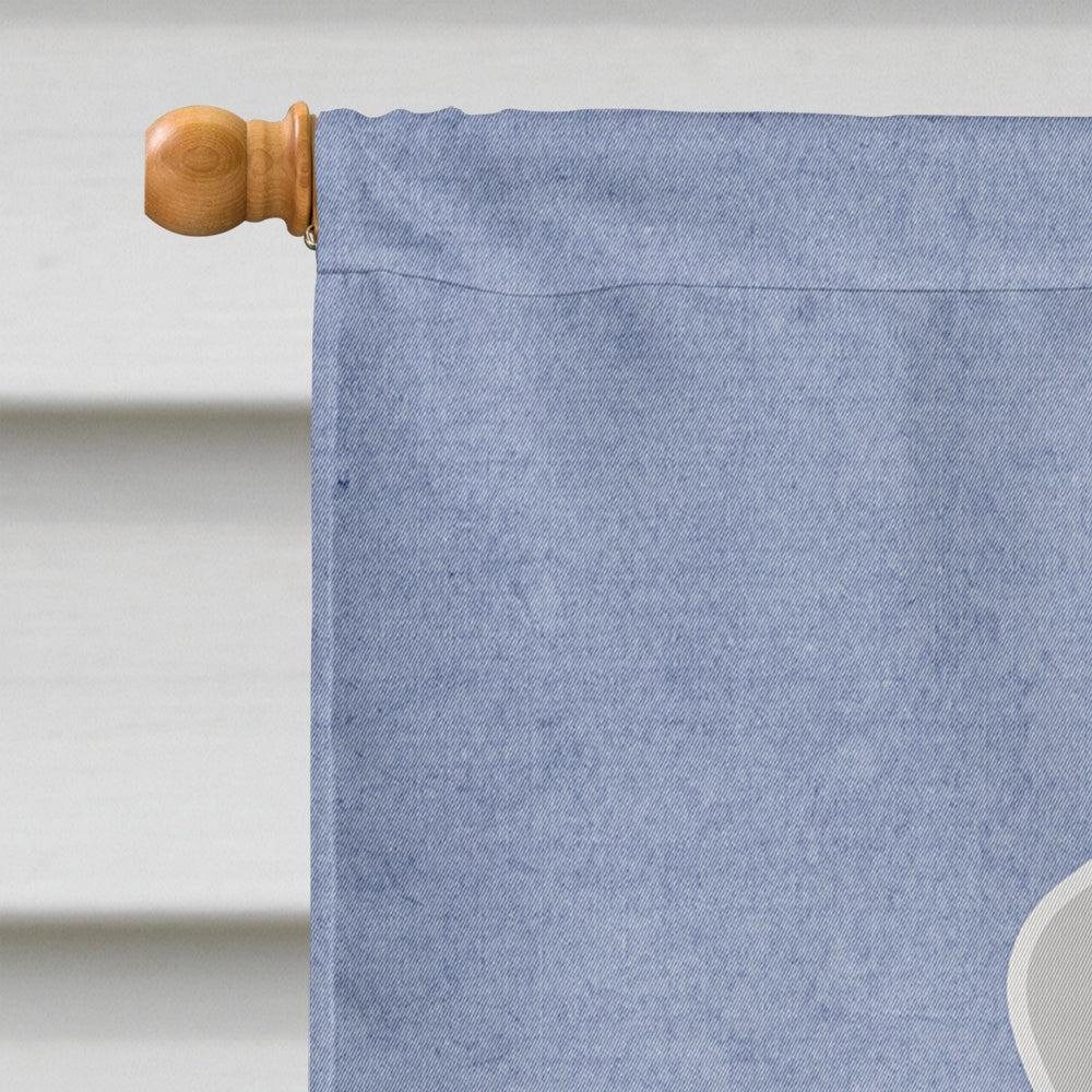 Bedlington Terrier Blue Welcome House Flag 28x40 Porch Sleeve Pole Decorative Outside Yard Banner Artwork Wall Hanging, Polyester