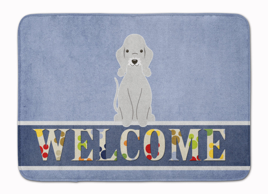 Bedlington Terrier Blue Welcome Memory Foam Kitchen Mat Machine Washable Anti-Fatigue Cushion Comfort Bath or Kitchen Rug