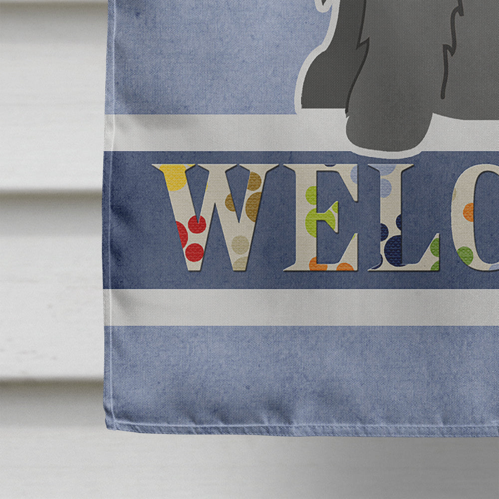 Cocker Spaniel Black Welcome House Flag 28x40 Porch Sleeve Pole Decorative Outside Yard Banner Artwork Wall Hanging, Polyester
