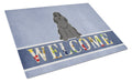 Cocker Spaniel Black Welcome Cutting Board Tempered Glass Kitchen Cutting Surface, Heat Resistant Chopping, Non-Slip Feet, Food Prep & Serving
