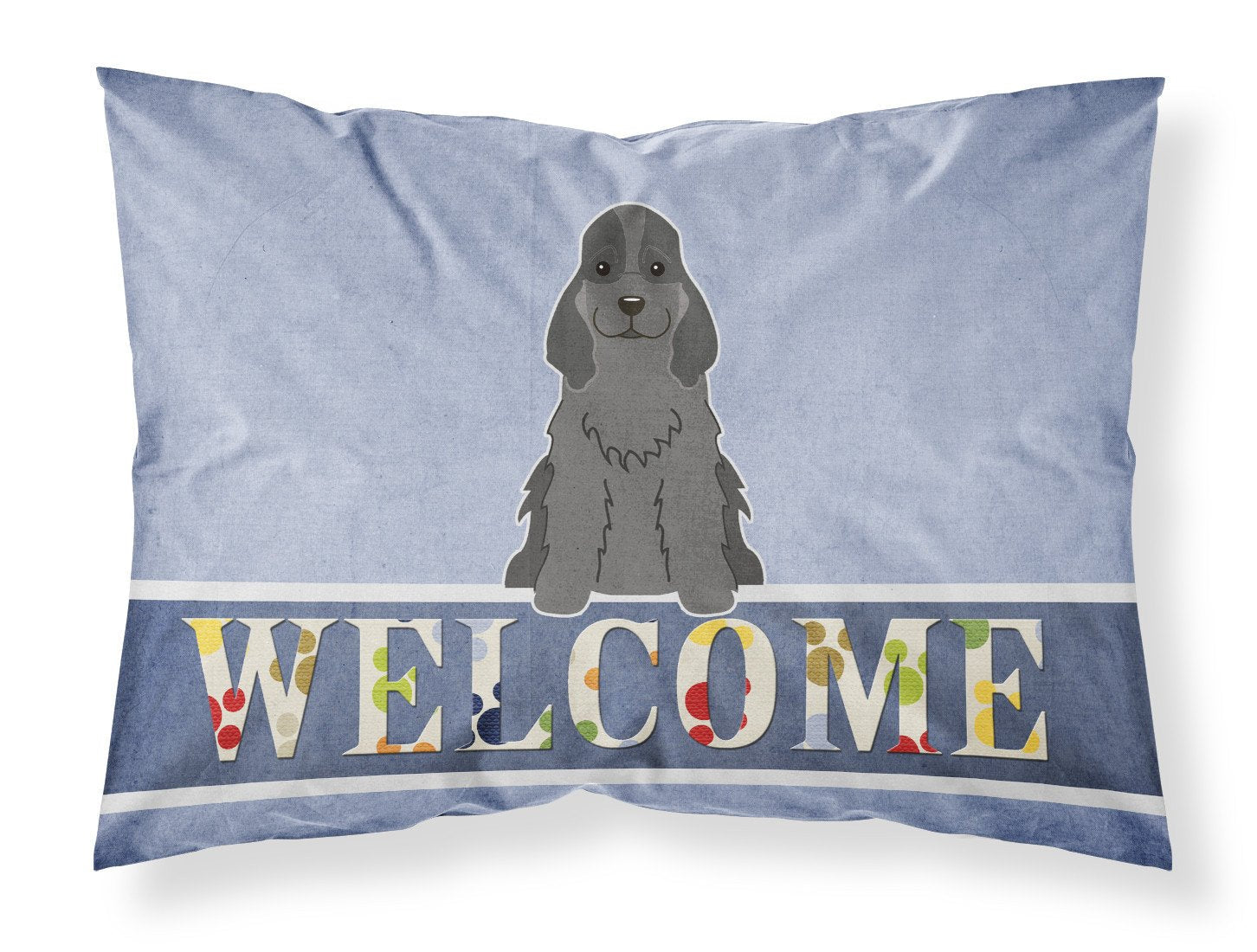 Cocker Spaniel Black Welcome Standard Pillowcase Lightweight Super Soft Easy Care Decorative Artwork Pillowcase, Standard