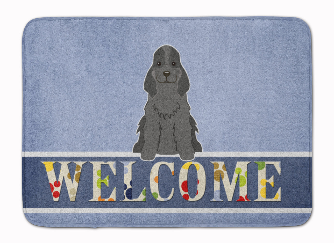 Cocker Spaniel Black Welcome Memory Foam Kitchen Mat Machine Washable Anti-Fatigue Cushion Comfort Bath or Kitchen Rug