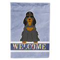 Cocker Spaniel Black Tan Welcome House Flag 28x40 Porch Sleeve Pole Decorative Outside Yard Banner Artwork Wall Hanging, Polyester