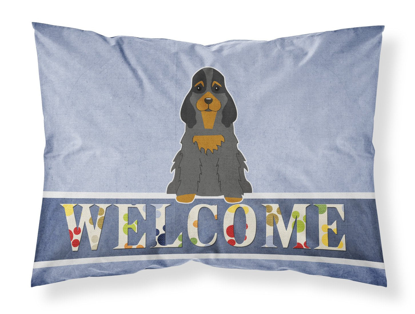Cocker Spaniel Black Tan Welcome Standard Pillowcase Lightweight Super Soft Easy Care Decorative Artwork Pillowcase, Standard