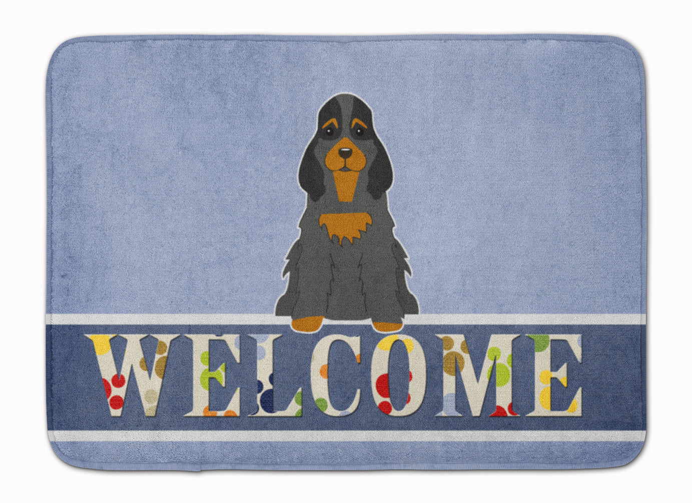 Cocker Spaniel Black Tan Welcome Memory Foam Kitchen Mat Machine Washable Anti-Fatigue Cushion Comfort Bath or Kitchen Rug