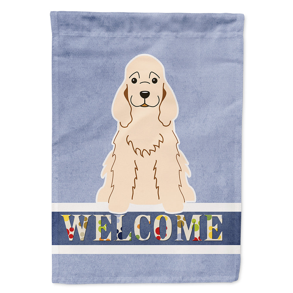 Cocker Spaniel Buff Welcome House Flag 28x40 Porch Sleeve Pole Decorative Outside Yard Banner Artwork Wall Hanging, Polyester