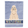 Cocker Spaniel Buff Welcome House Flag 28x40 Porch Sleeve Pole Decorative Outside Yard Banner Artwork Wall Hanging, Polyester