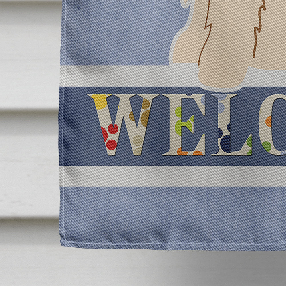 Cocker Spaniel Buff Welcome House Flag 28x40 Porch Sleeve Pole Decorative Outside Yard Banner Artwork Wall Hanging, Polyester